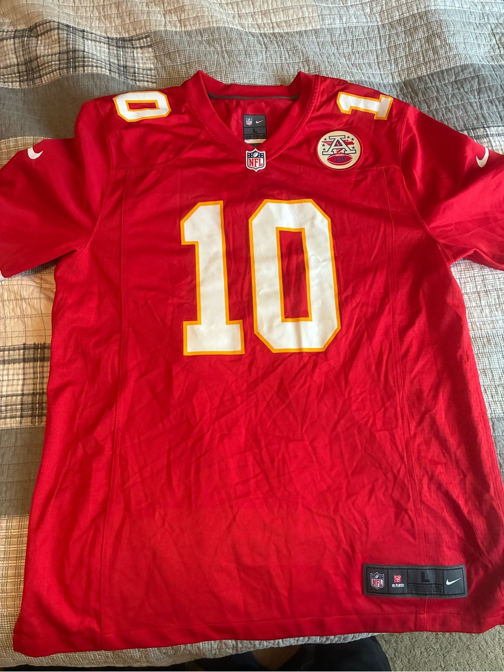 NFL Red On-Field Nike Football Jersey with NFL Shield